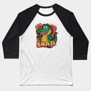 Oh Snap Cartoon Croc Baseball T-Shirt